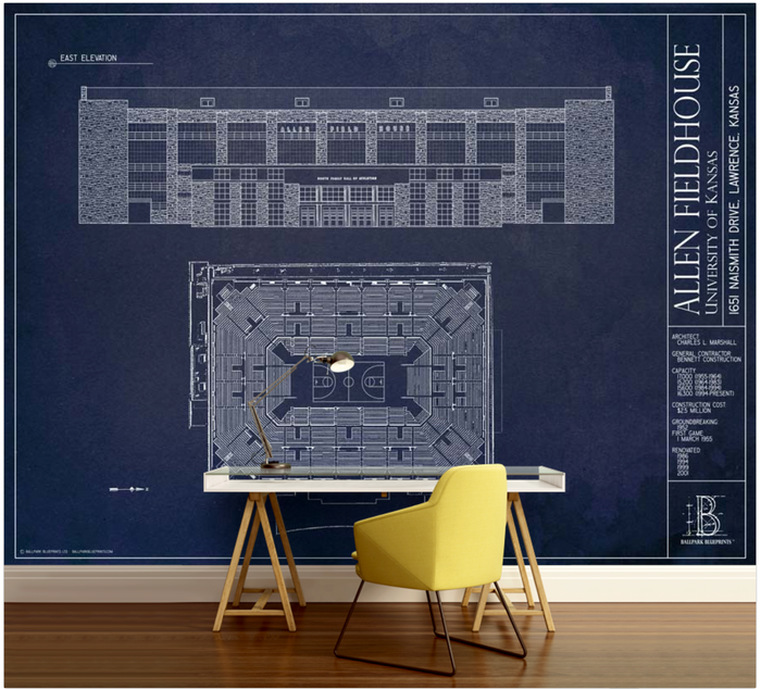 Allen Fieldhouse Wall Mural