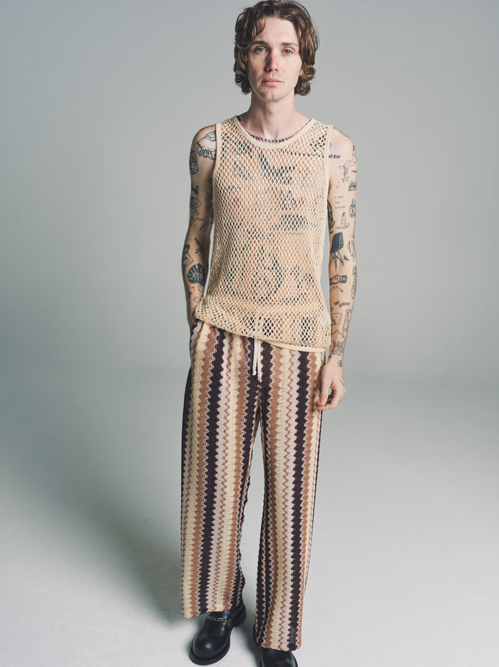 Beige Knitted Trev Tank Top