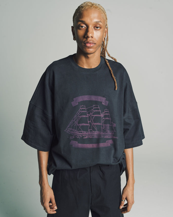 Black Big Ship T Shirt
