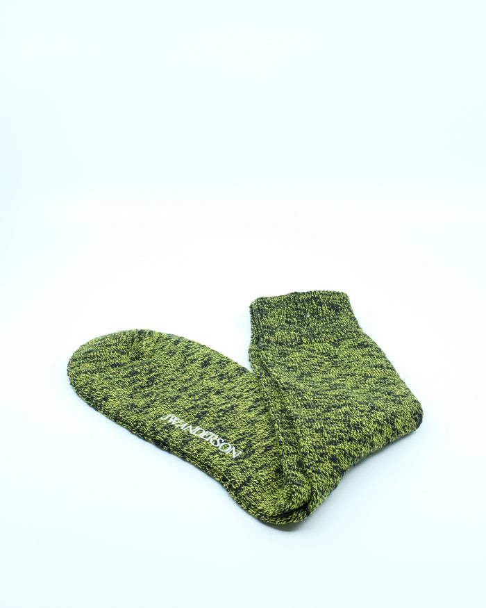 Black & Green Cotton Slub Sock