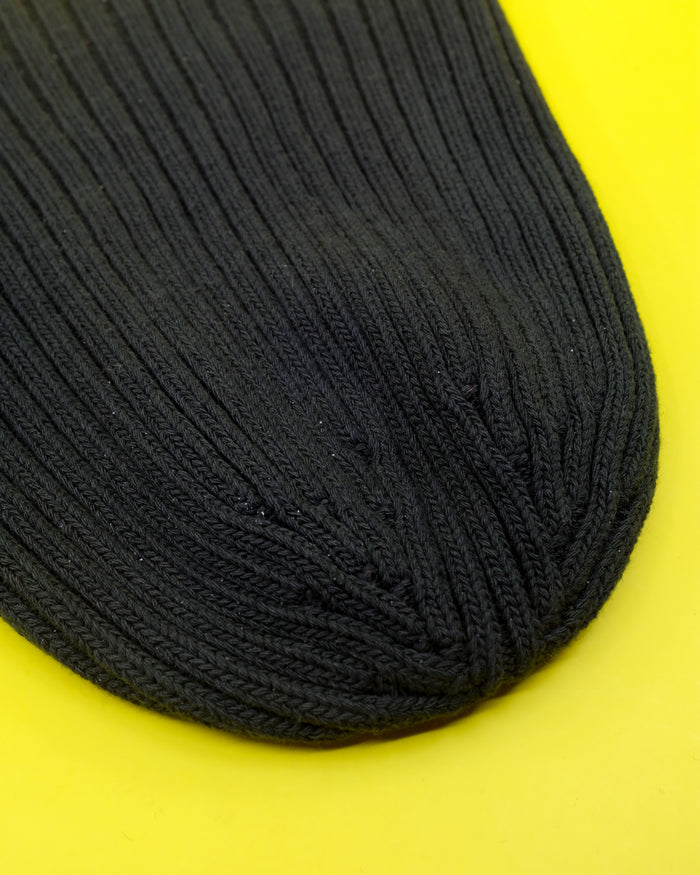 Black Recycled Cotton Knit Ribbed Skullcap Beanie | 3MAN | DEPARTAMENTO