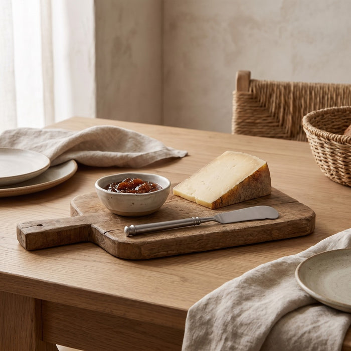 Brushed Pewter Canape Knife, styled at home