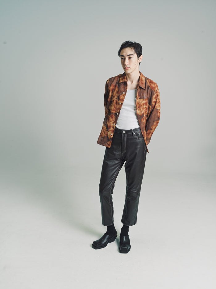 Burnout Rose Wool Rani Slim Long Sleeve Shirt | CMMN SWDN | DEPARTAMENTO