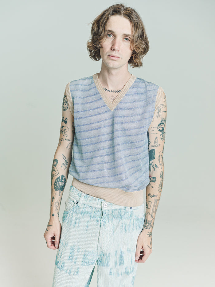 Cartoon Static Stripe Knitted Vest