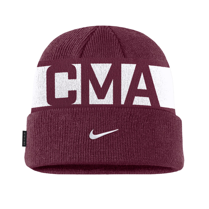Nike CMA Utility Beanie- Maroon / White