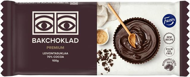Fazer Ögon 70% Premium Dark Baking Chocolate 100g - Soposopo