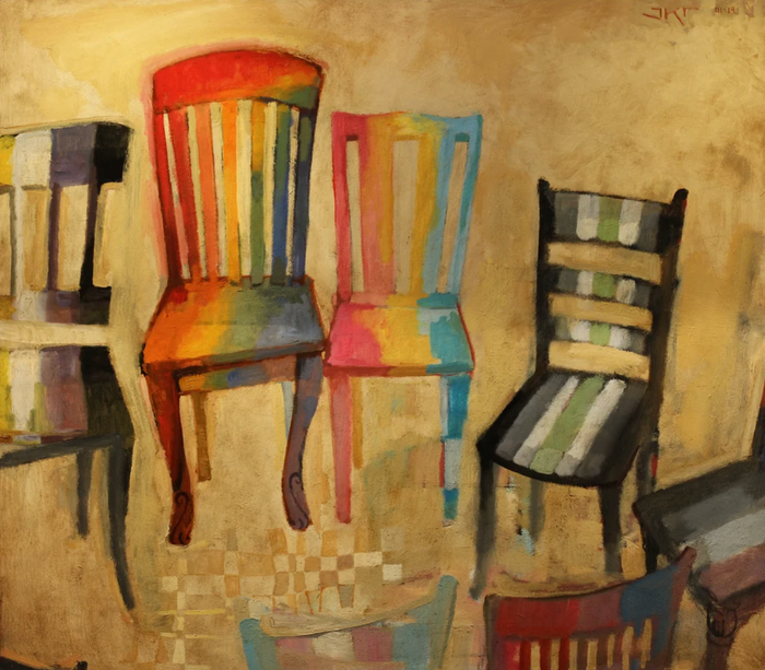 Fine Art Print: Sit With Us by J. Kirk Richards (5 x 5.6 in)