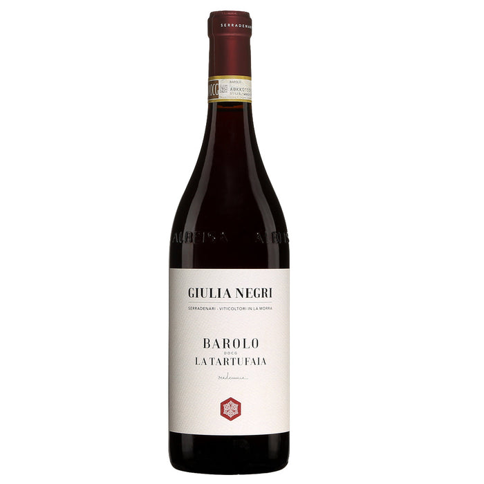 Giulia Negri Barolo La Tartufaia 2020 wine bottle with branded front label