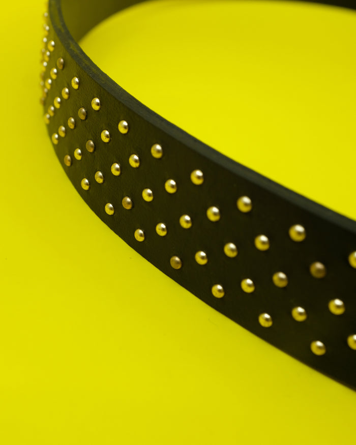 Gold Studded Black Leather Belt | Ernest W. Baker | DEPARTAMENTO