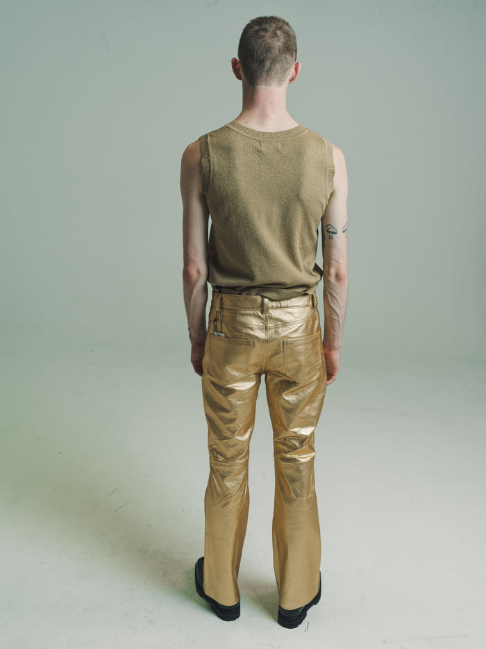 Gold Viscose Lurex Tank Top