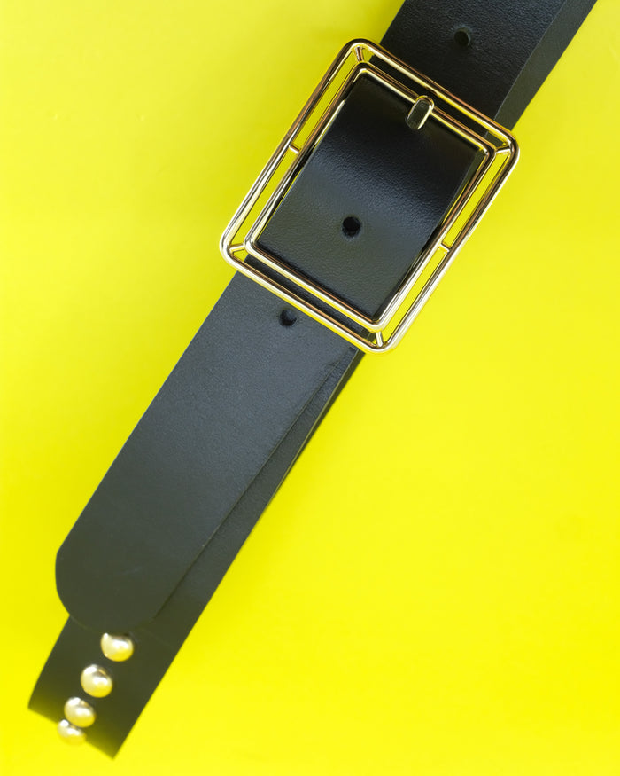 Large Gold Studded Buckle Belt