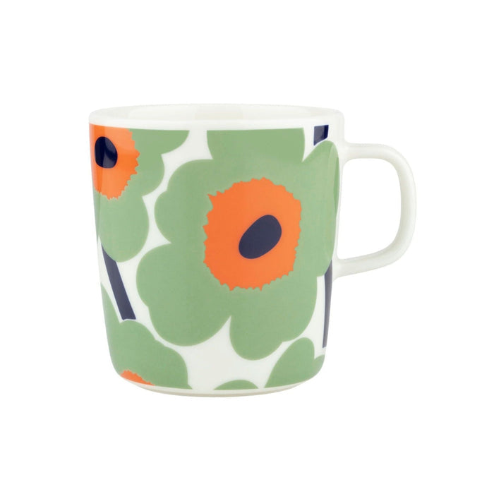 Marimekko Unikko Mug, Light Green With Orange Eleish Van Breems Home