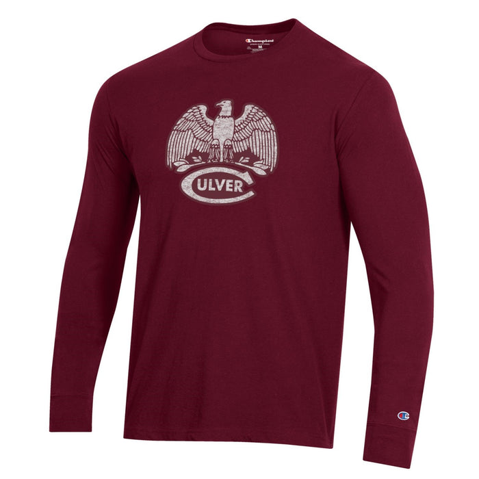 Men's Champion Long Sleeve Tee - Maroon