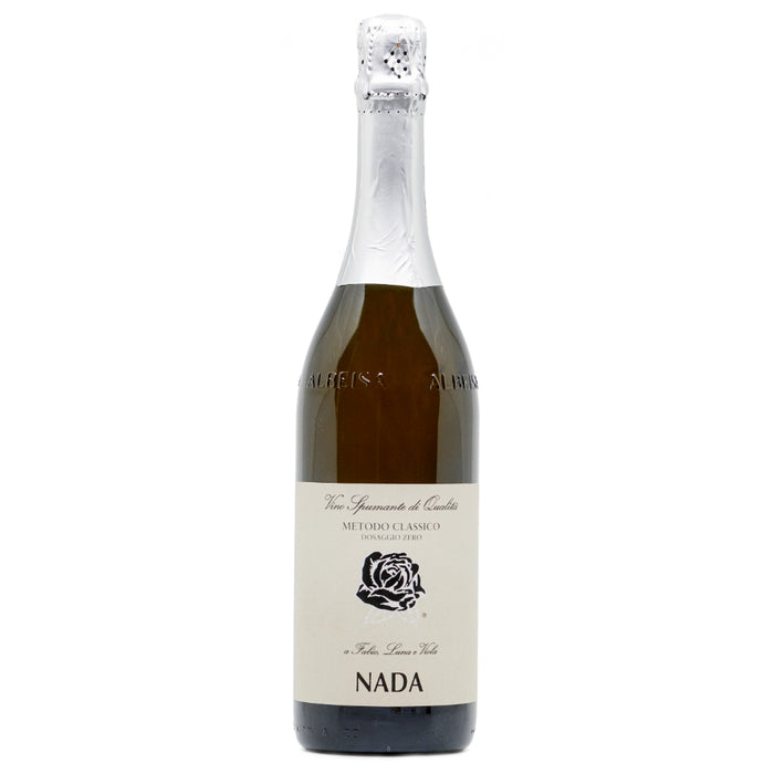Nada Metodo Classico Rosato sparkling wine bottle with cream label and foil top