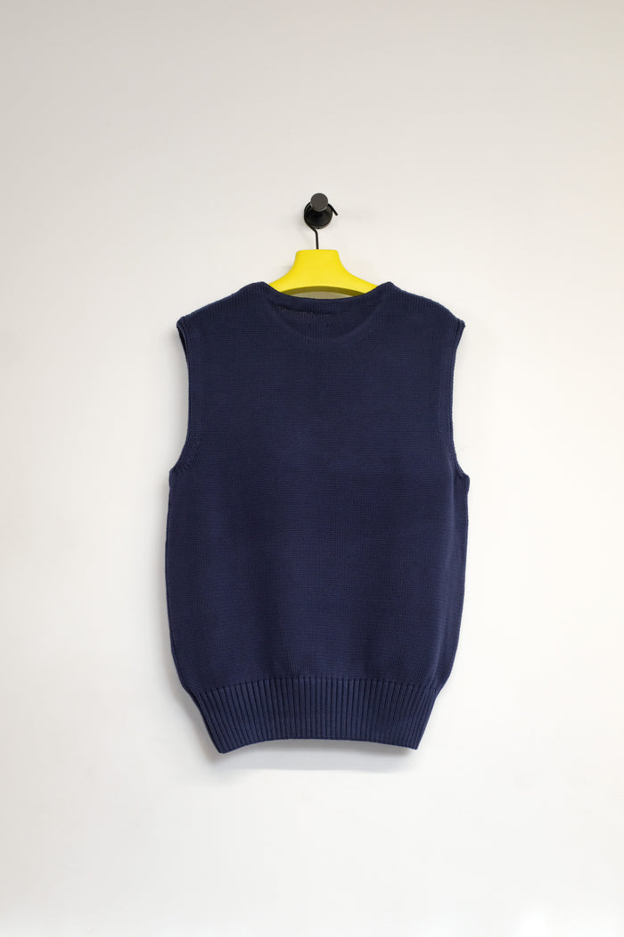 Navy Cotton Knit Vest | GR10K | DEPARTAMENTO