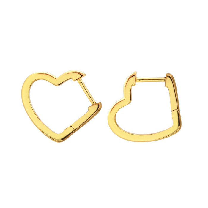 Open Heart Hinged Huggie Hoops | 18K GV