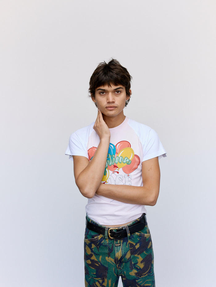 Pale Pink Raglan Shrunken T-Shirt | Martine Rose | DEPARTAMENTO