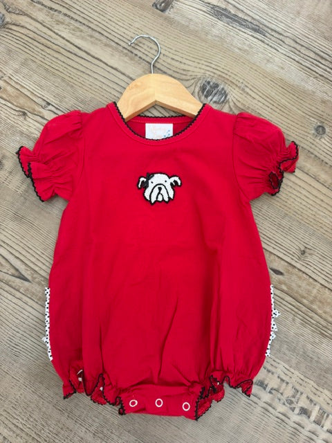 Red Bulldog Ruffle Bubble