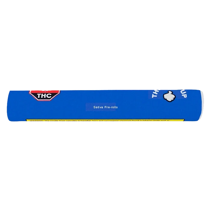 Rotating Sativa Pre Rolled 4 x 0.5 g pre-rolls are displayed against a white background, highlighting the packaging's bold design.