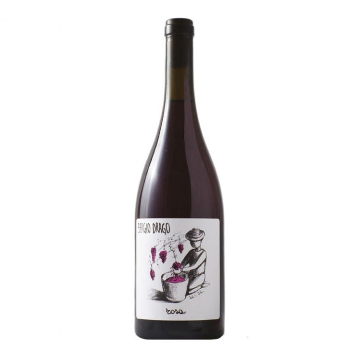 Sergio Drago Rosa Rosato 2020 wine bottle with illustrated front label