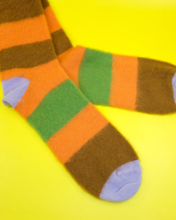 Striped Oasi Cashmere Mid Calf Socks