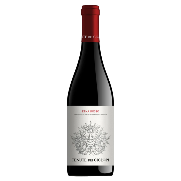 Wine bottle Tenute dei Ciclopi Etna Rosso 2022 with red foil and crest label