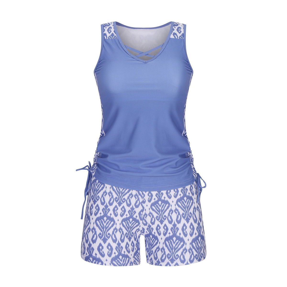 Women's Tummy Control Tankini Set with Built-In Bra ‚Äì Flattering Boho Swimwear with Shortsüíù