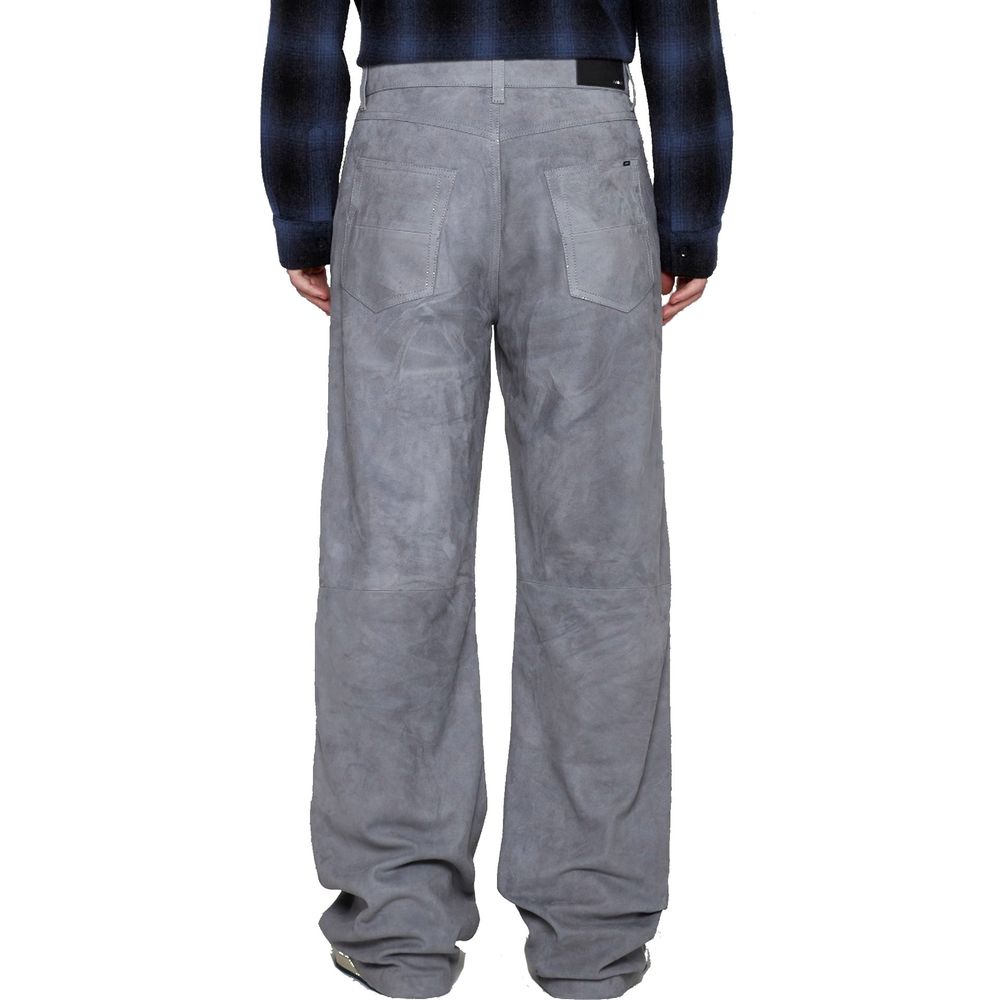 Amiri Gray Leather Pants