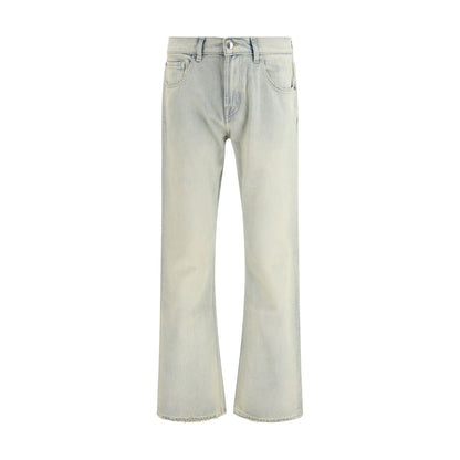 7FOR Beige Cotton Bootcut Jeans