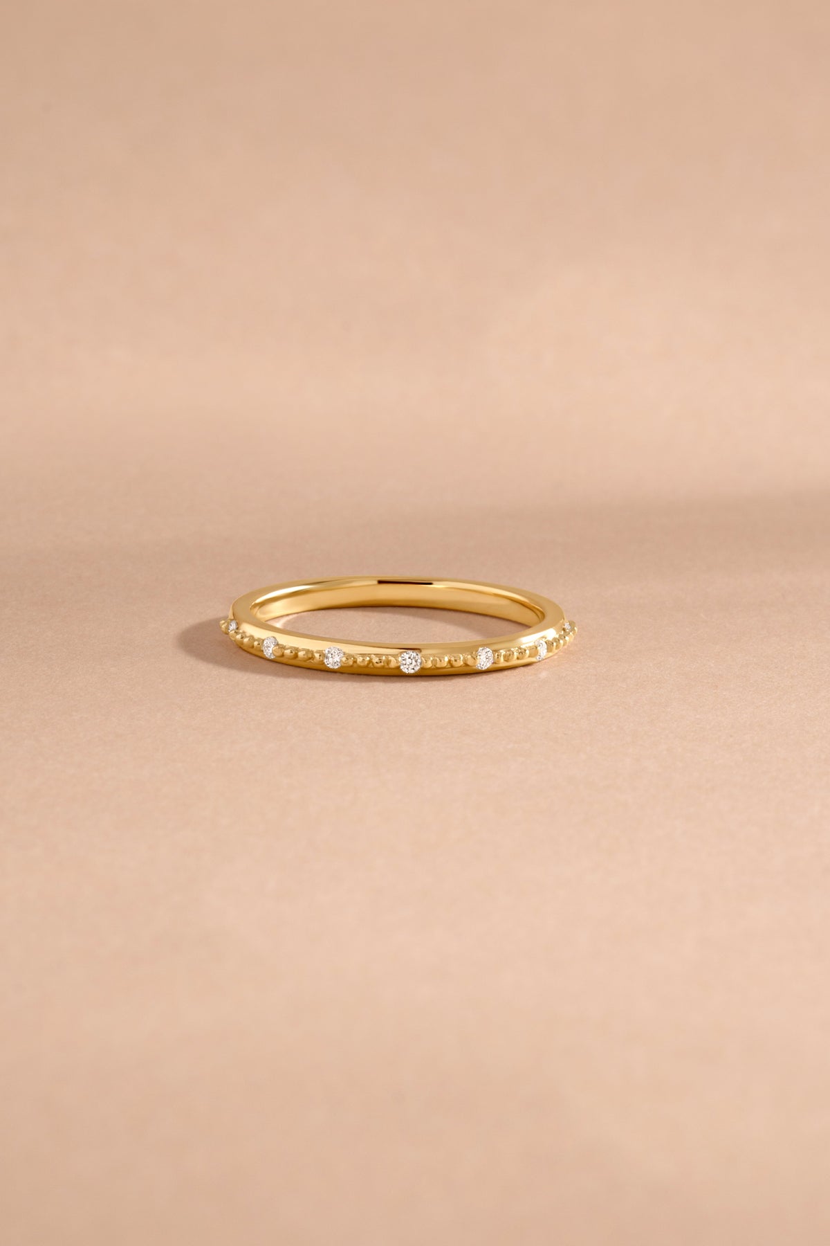 14K Solid Gold Lab Grown Diamond Mia Stacking Ring