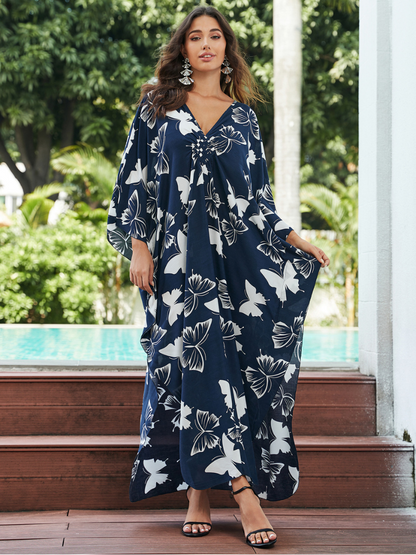 Women's Summer Elevate Beach Cover-Up Long Kaftan Dress