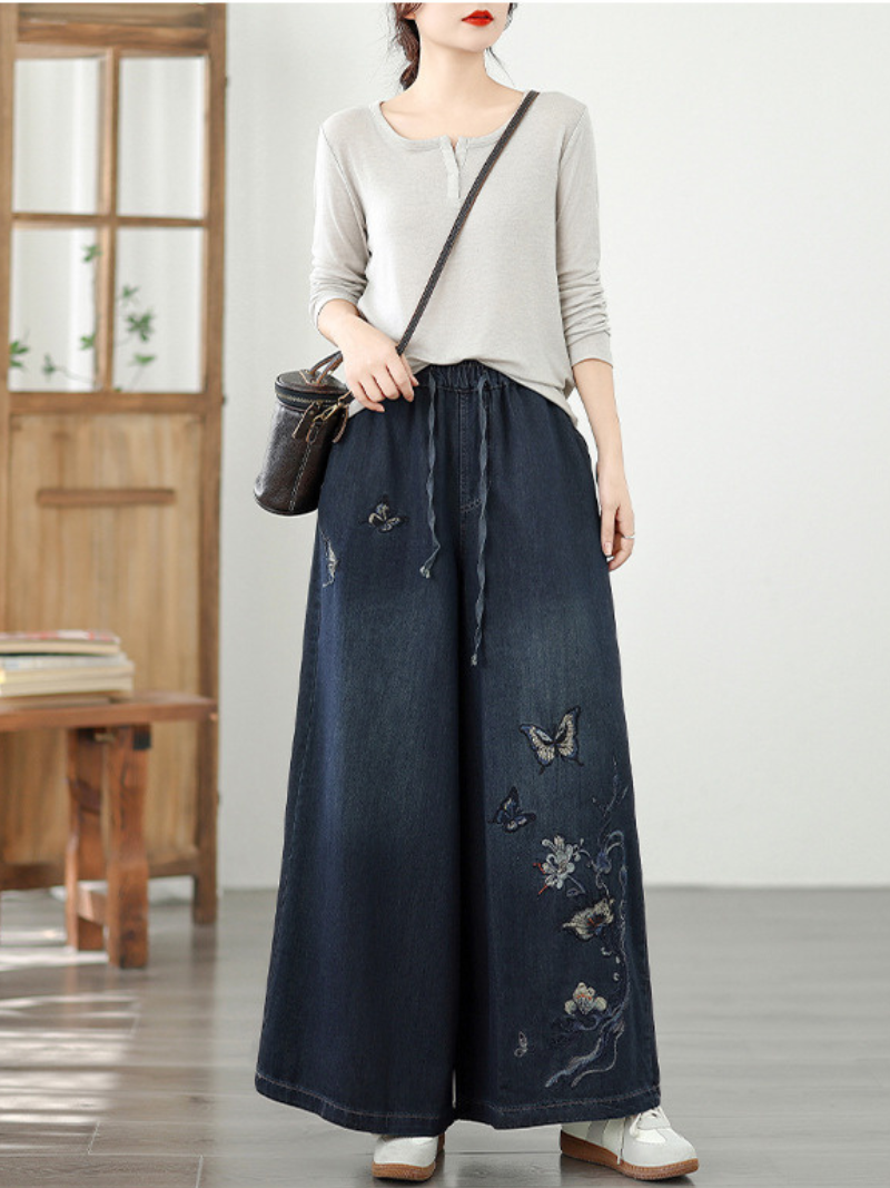 Women's Summer Vintage High Quality Embroidered Bottom