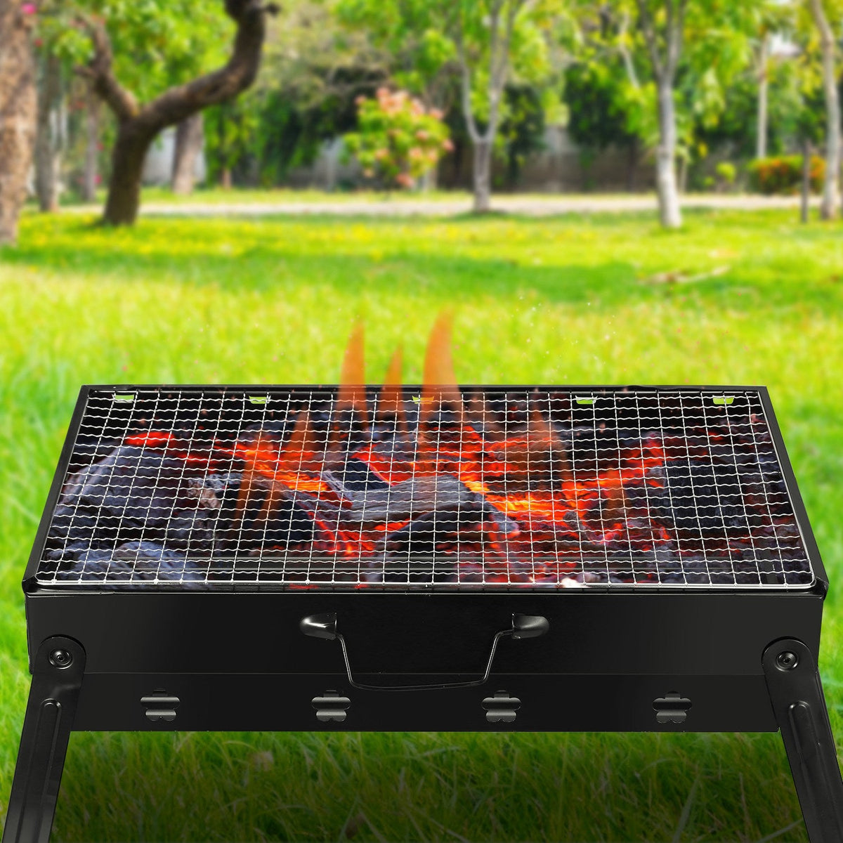 Foldable Portable Charcoal BBQ Grill – 17" Cooking Surface for Camping & Tailgating