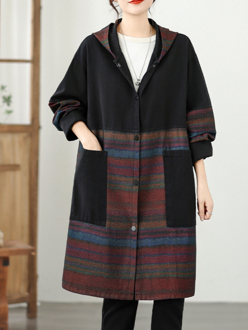 Vintage Floral Long Jacket – Loose Fit, Casual Chic Outerwear