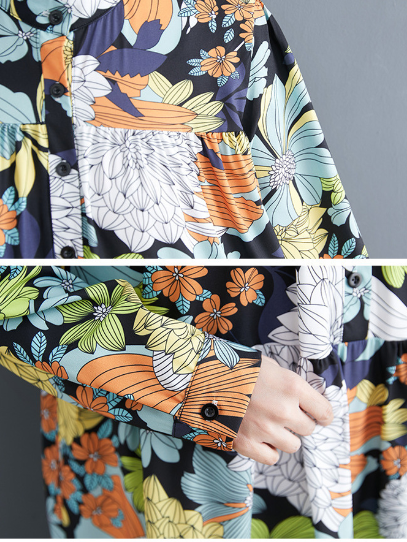 Vintage Floral Tiered Maxi Dress in Soft Polyester, Effortless Elegance