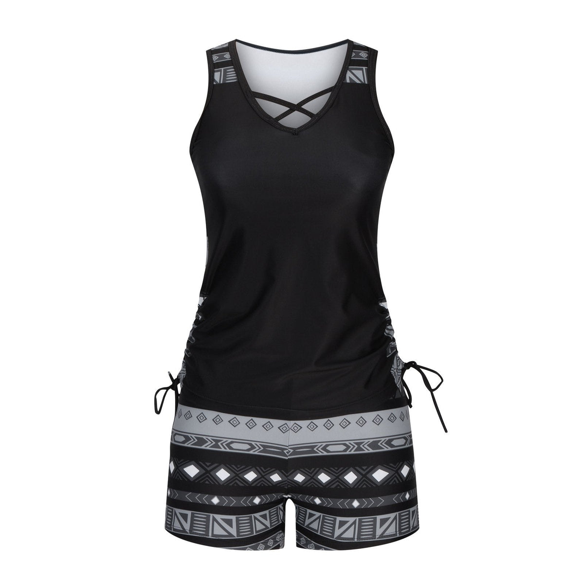 Women's Tummy Control Tankini Set with Built-In Bra ‚Äì Flattering Boho Swimwear with Shortsüíù