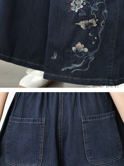 Women's Summer Vintage High Quality Embroidered Bottom
