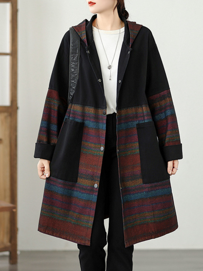 Vintage Floral Long Jacket – Loose Fit, Casual Chic Outerwear