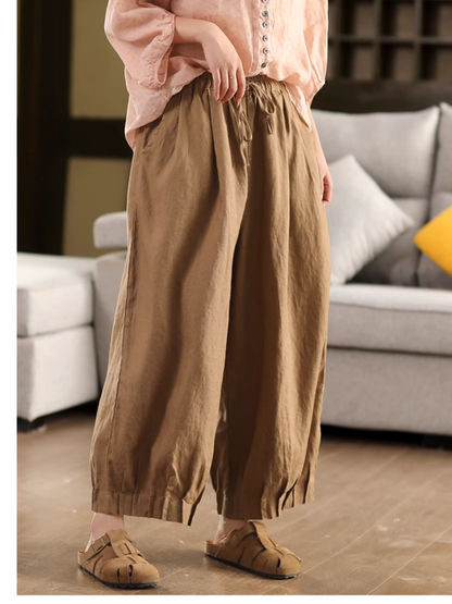 Women's Artistic Style & Cool Solid Color Plaid Bottom