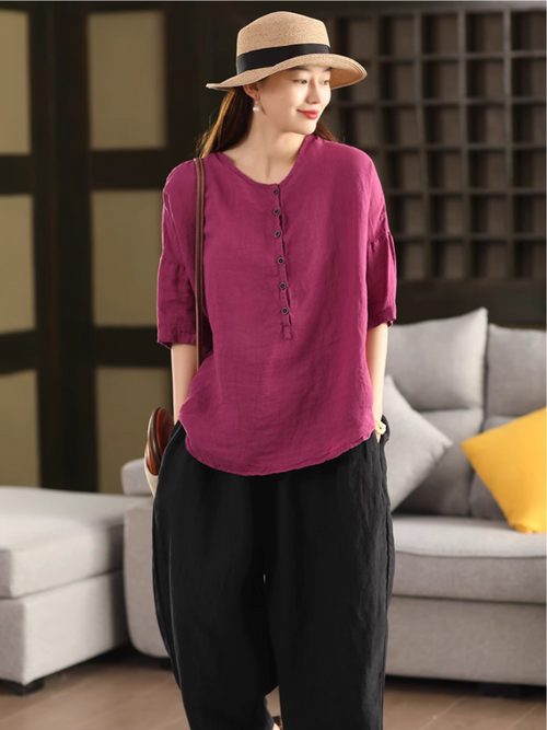 Women's Elegance to your Wardrobe Solid Color Shirt Top