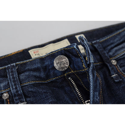 Acht Blue Washed Cotton Low Waist Women Casual  Jeans