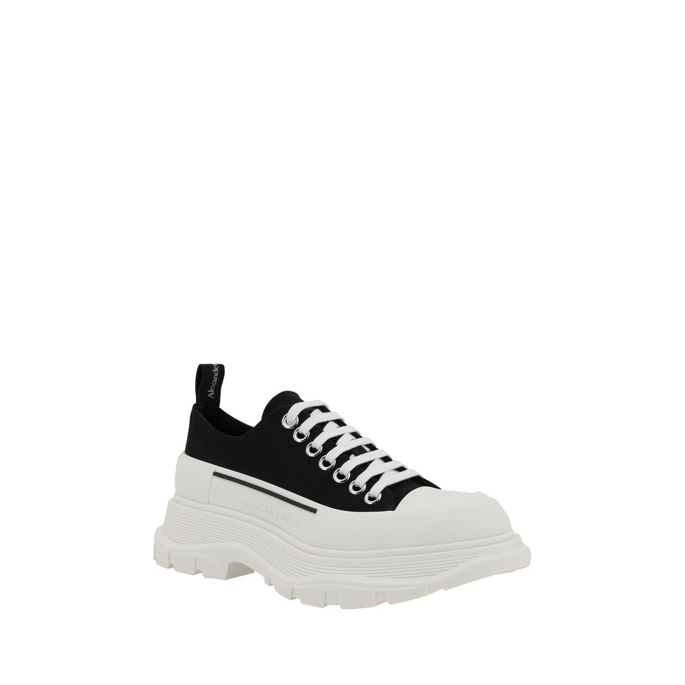 Alexander McQueen Black Cotton Chunky Sneakers