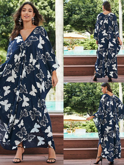 Women's Summer Elevate Beach Cover-Up Long Kaftan Dress