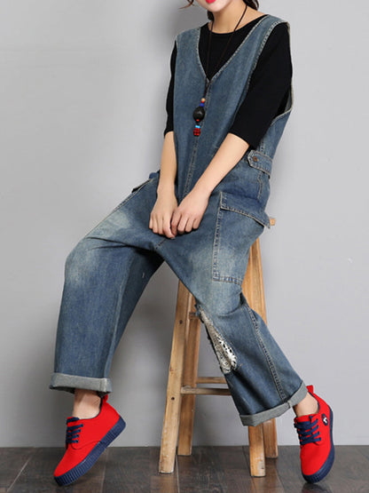 Twill Patched Overall Dungarees (USA ONLY)