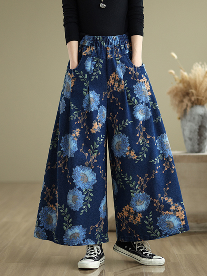 Women's Adjustable & Perfect Printed Loose Straight Bottom