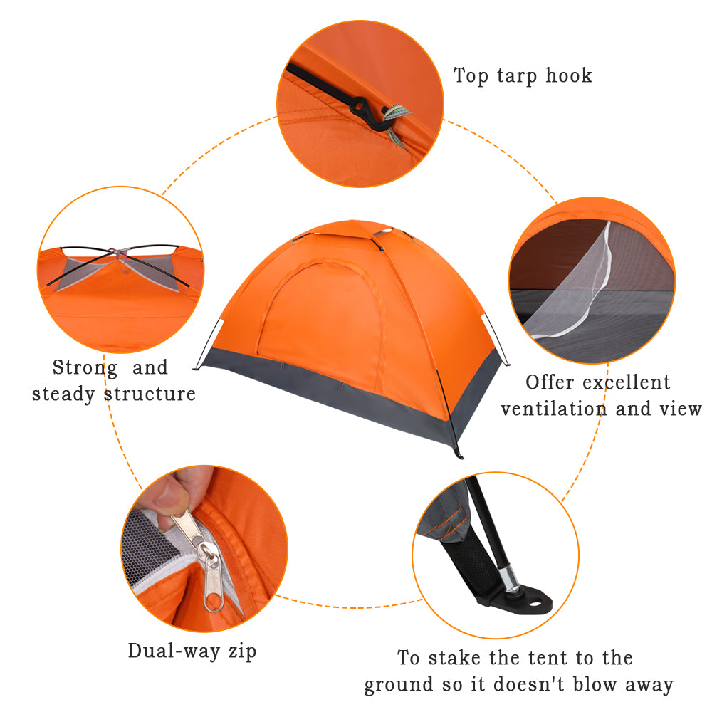 1-Person Pop-Up Camping Tent – Waterproof Instant Setup with Carry Bag