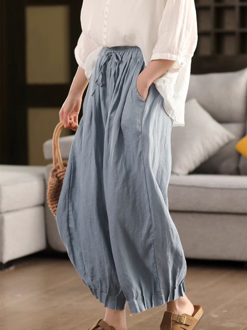 Women's Artistic Style & Cool Solid Color Plaid Bottom