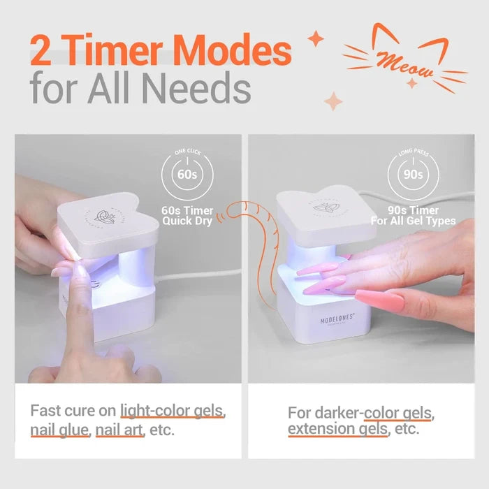 8W Mini Finger LED/UV Nail Meow Lamp - MODELONES.com #white