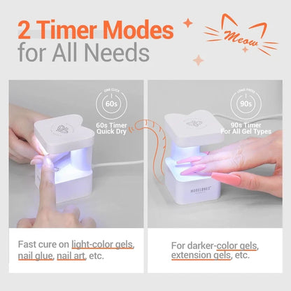 8W Mini Finger LED/UV Nail Meow Lamp - MODELONES.com #white