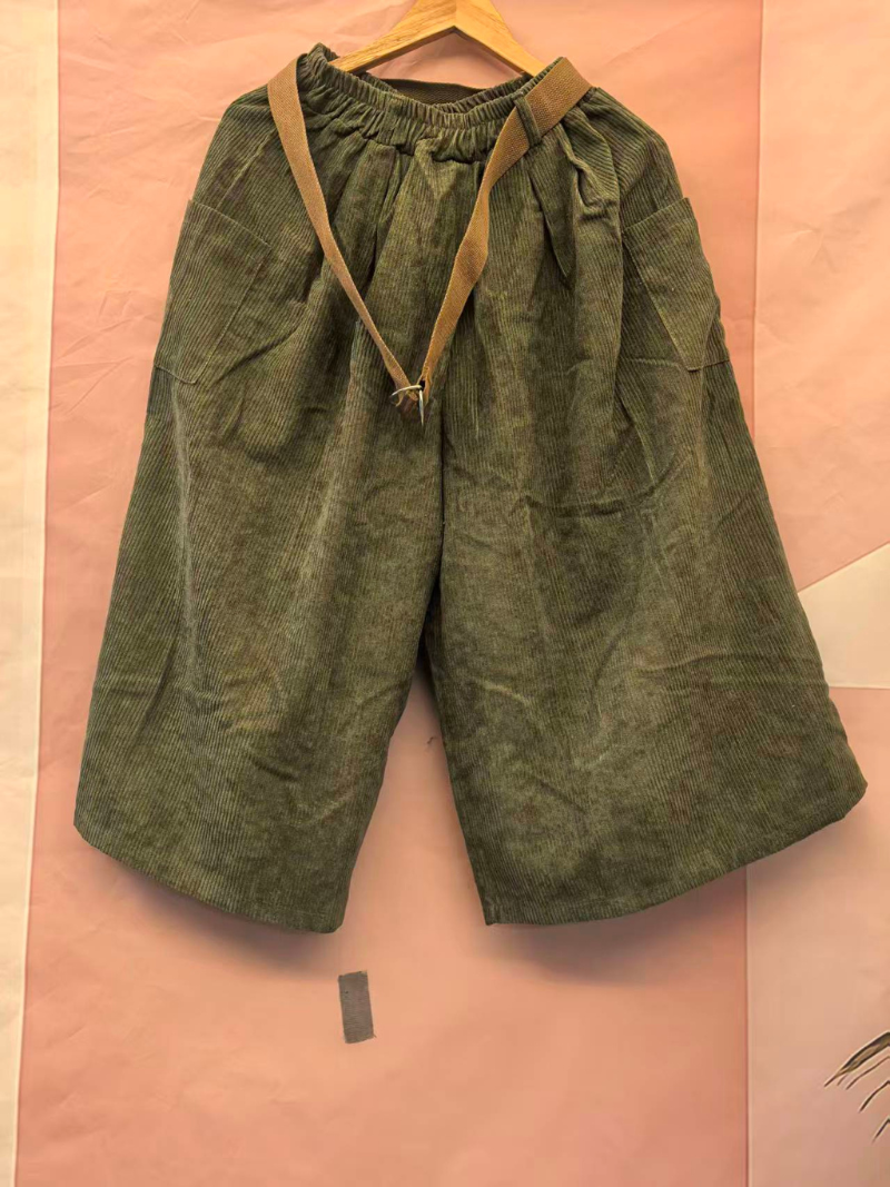 Women's All Season Wear Elastic Waist Loose Three-Quarter Pants Bottom